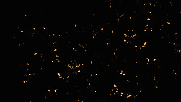 Fire Effect Dust Debris Isolated Black Background Motion Powder Spray — Stock Photo, Image