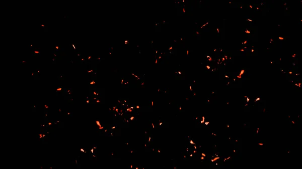 Fire Effect Dust Debris Isolated Black Background Motion Powder Spray — Stock Photo, Image