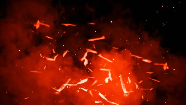 Πυρκαγιά Επίδραση Συντρίμμια Σκόνη Απομονώνονται Μαύρο Φόντο Κίνηση Σκόνη Ψεκασμού — Φωτογραφία Αρχείου