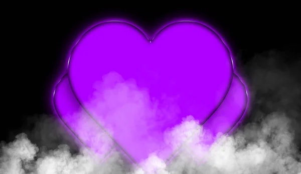 Feliz Dia Dos Namorados Corações Coloridos Fundo Abstrato Fumaça Nevoeiro — Fotografia de Stock