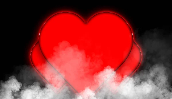 Mutlu Sevgililer Günü Renkli Kalpler Arka Plan Sisli Sis Doku — Stok fotoğraf