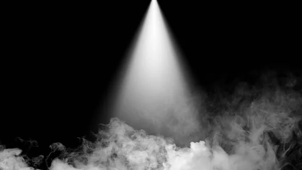 Dry ice smoke clouds fog floor texture. .White perfect sportlight mist effect on isolated black background