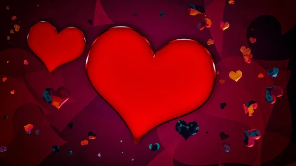 Дизайн Шаблона Heart Valentine Day Background Colorful Confetti Hearts Isolated — стоковое фото