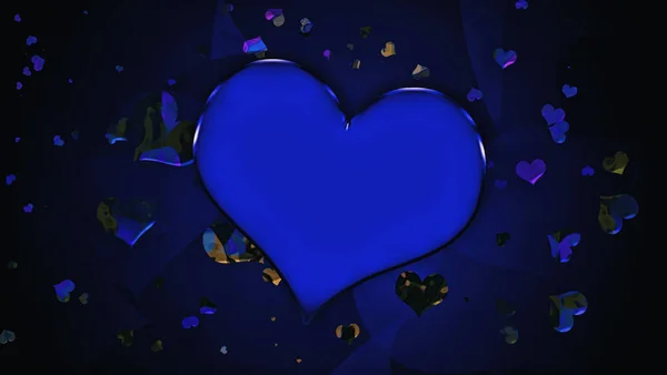 Formgivningsmall Hjärta För Alla Hjärtans Dag Bakgrund Färgglada Konfetti Hjärtan — Stockfoto