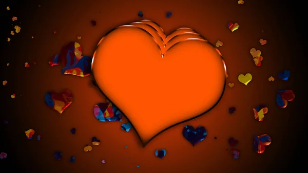 Дизайн Шаблона Heart Valentine Day Background Colorful Confetti Hearts Isolated — стоковое фото