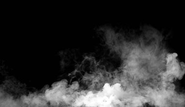 Fog and mist effect on black background. Smoke texture overlays clipart