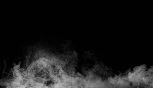 Fog Mist Effect Isolated Black Background Text Space — Stock Photo, Image