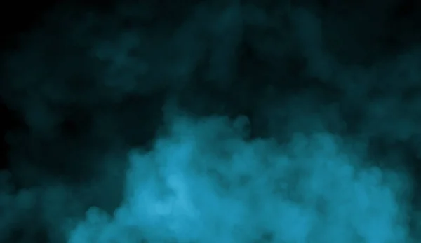 黒い背景に青い抽象煙霧霧 テクスチャです デザイン要素 — ストック写真