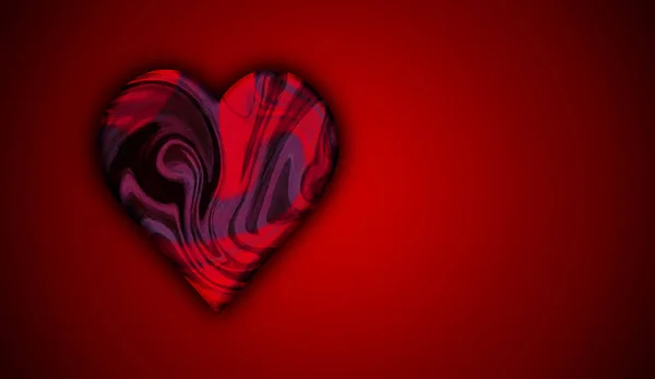 Digital Art Red Heart Background Copy Space — Stock Photo, Image