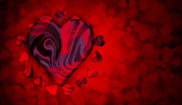 Цифровое Искусство Красные Сердца Фон Копирования Пространства — стоковое фото