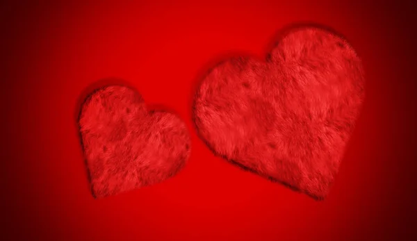 Romantic red love hearts with smoke on background for copy space