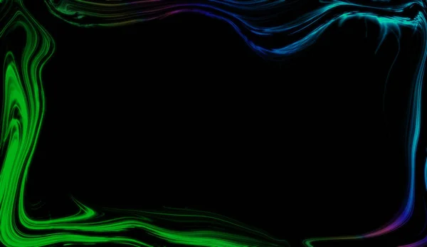 Жидкая Абстрактная Волновая Рамка Психоделической Графикой Хаоса Цифровой Текстурный Фон — стоковое фото