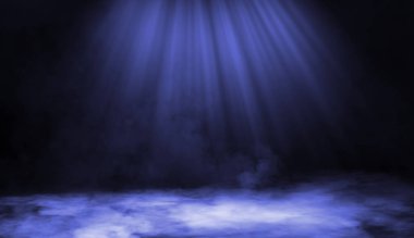 Kuru buz duman bulutları kat doku sis. . İzole siyah arka plan üzerinde mükemmel spot sis etkisi.