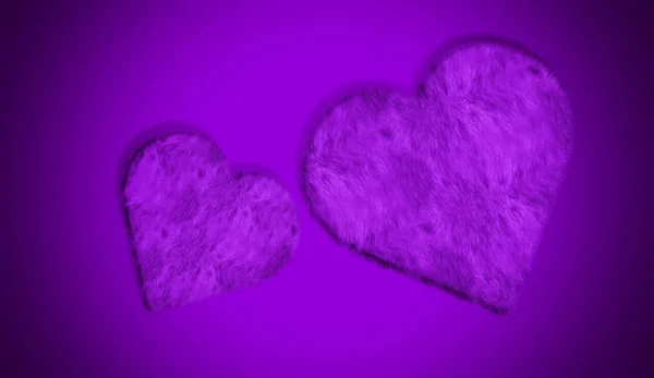 Romântico Corações Amor Roxo Com Fumaça Fundo Para Espaço Cópia — Fotografia de Stock