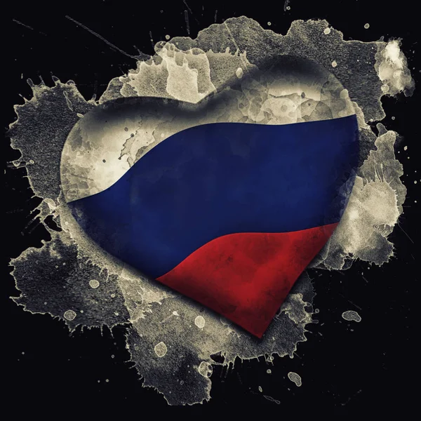 러시아의 국기입니다 배경에 수채화 — 스톡 사진
