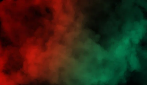 抽象的な赤 緑の煙蒸気は 黒の背景に移動します アロマセラピーの概念 — ストック写真