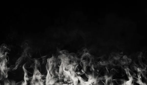 白色的火与烟雾在孤立的背景 纹理叠加 — 图库照片