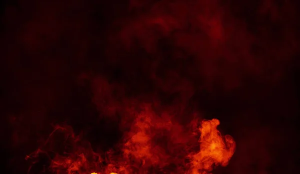 Absztrakt Tűz Füst Köd Köd Fekete Háttér Textúra Design Elem — Stock Fotó