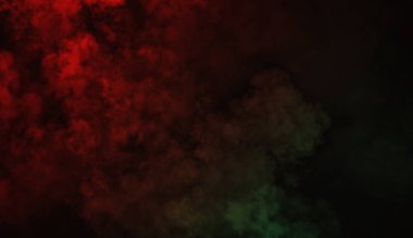 Soyut kırmızı vs yeşil duman Buhar bir siyah arka plan üzerinde taşır. Aromaterapi kavramı