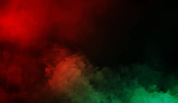 Abstract Red Green Smoke Steam Moves Black Background Concept Aromatherapy — Stock Photo, Image