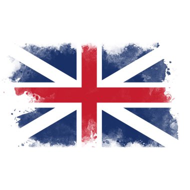 İngiltere suluboya bayrağı. Sanat Britannia ulusal bayrak boyalı.