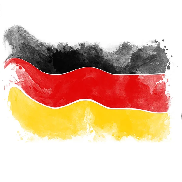 독일의 수채화 플래그입니다 — 스톡 사진