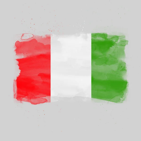 Акварель Прапор Італії Мистецтво Пофарбовані Національний Прапор Італії — стокове фото