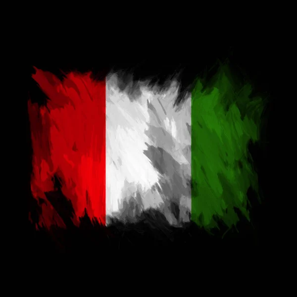 Акварельный Флаг Италии Искусство Расписывает Национальный Флаг Италии — стоковое фото