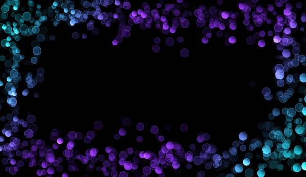Colorful Bokeh Border Frame Glitter Lights Background — Stockfoto