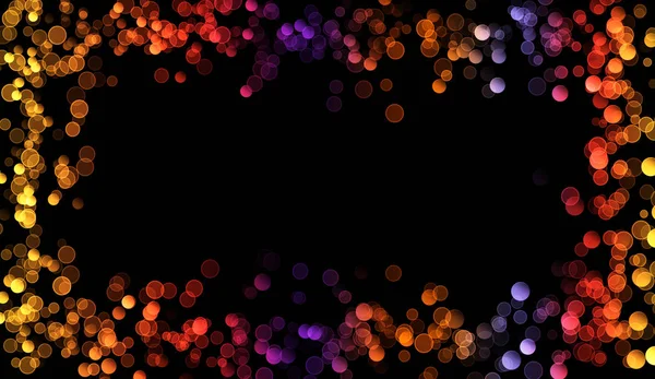 Colorful Bokeh Border Frame Glitter Lights Background — Stock fotografie