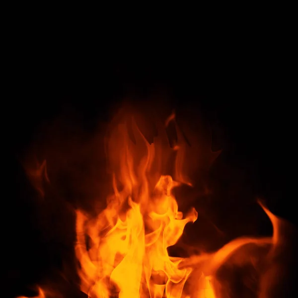 Fuego Llama Textura Sobre Fondo Negro Aislado —  Fotos de Stock