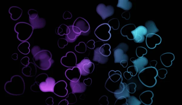 Coloridos Hermosos Corazones Románticos Amor Efecto Bokeh Para Superposiciones Textura — Foto de Stock