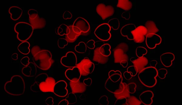 Красочные Красивые Романтические Любовные Сердца Эффект Боке Наложения Фоновой Текстуры — стоковое фото