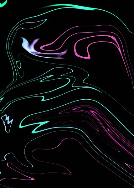 デジタル液体サイバー パンクの波の背景 ライン ネオン芸術的なテクスチャ — ストック写真