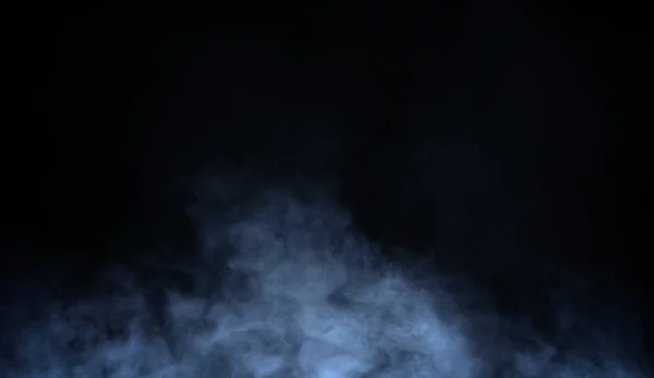 Abstrakter Blauer Rauchdampf Zieht Über Einen Schwarzen Hintergrund Das Konzept — Stockfoto