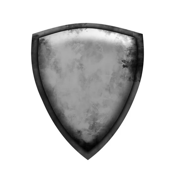 Ancient Shield Isolated White Background Concept Shield Game Card App — Stock Photo, Image