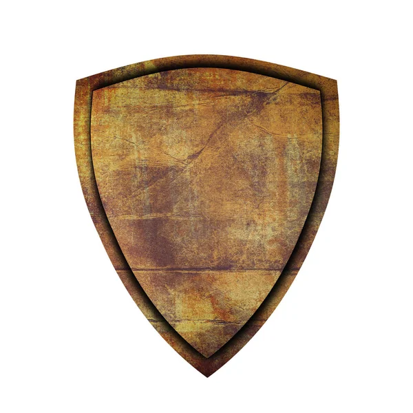 Ancient shield on isolated white background. Concept shield for game,card or app.