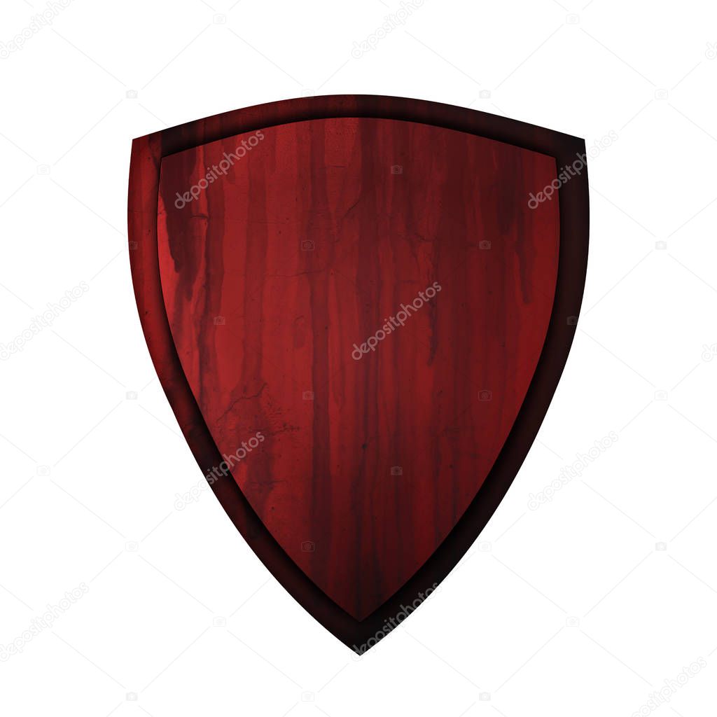 Ancient shield on isolated white background. Concept shield for game,card or app.