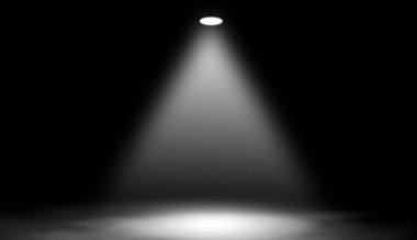 Beyaz stüdyo spot. Katta duman ile sahne.