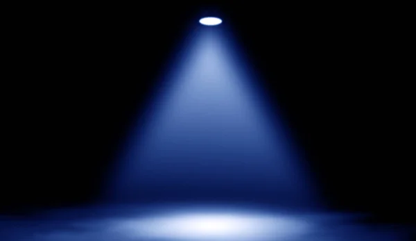 Синій Студійний Прожектор Стадія Димом Підлозі — стокове фото