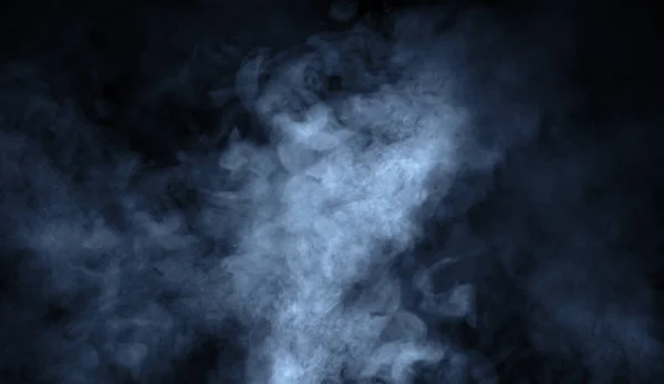 Vapor Humo Azul Abstracto Mueve Sobre Fondo Negro Concepto Aromaterapia —  Fotos de Stock