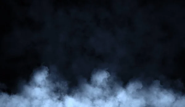 Vapor Fumaça Azul Abstrato Move Sobre Fundo Preto Conceito Aromaterapia — Fotografia de Stock