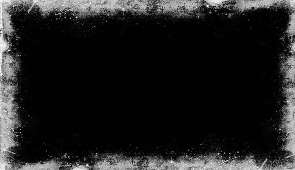 Vintage Scratched Grunge Border Overlays Isolated Black Background Copyspace — Stock Photo, Image