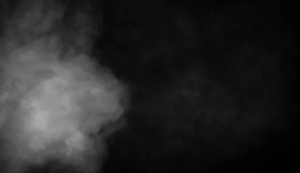 分離の黒い背景に抽象煙の霧の霧 テクスチャ オーバーレイ デザイン要素 — ストック写真