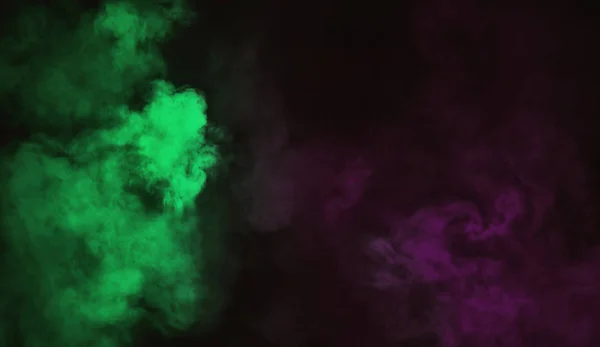背景にダブルトーン緑 紫の煙 霧テクスチャ効果 — ストック写真