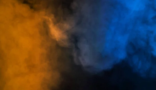 Дуотоновый Желтый Против Синего Дыма Заднем Плане Мистический Эффект Текстуры — стоковое фото