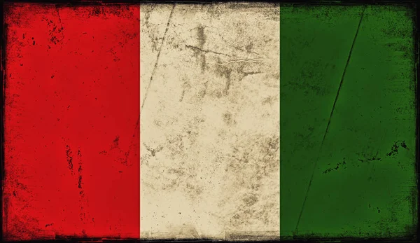 イタリアのヴィンテージの古い旗 イタリア国旗を描いたアート テクスチャ — ストック写真