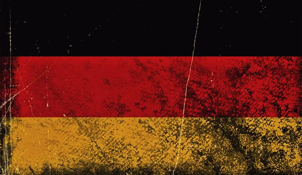 Starodawny Stary Banderą Niemiec Sztuka Tekstura Malowany Niemcy Flaga Narodowa — Zdjęcie stockowe