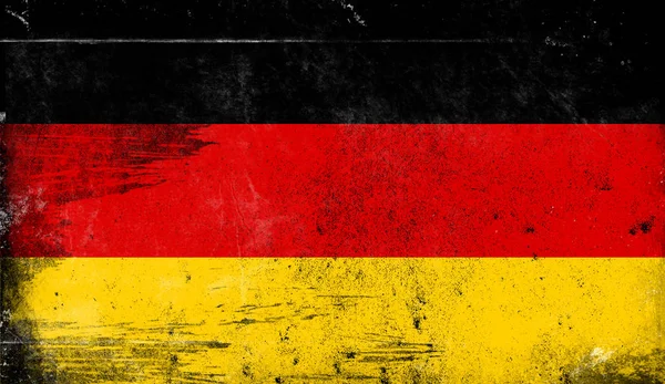 Vintage old flag of Germany. Art texture painted Germany national flag.