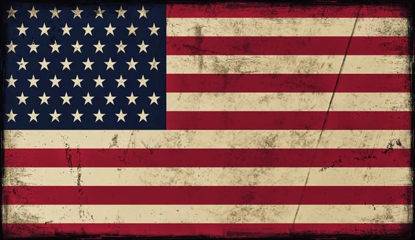 Vintage Oude Vlag Van Amerika Kunst Textuur Geschilderd Usa Vlag — Stockfoto